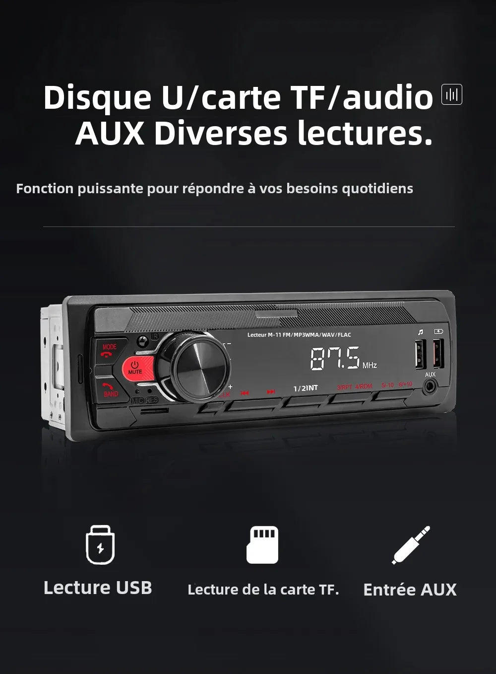 Autoradio Bluetooth - Universel