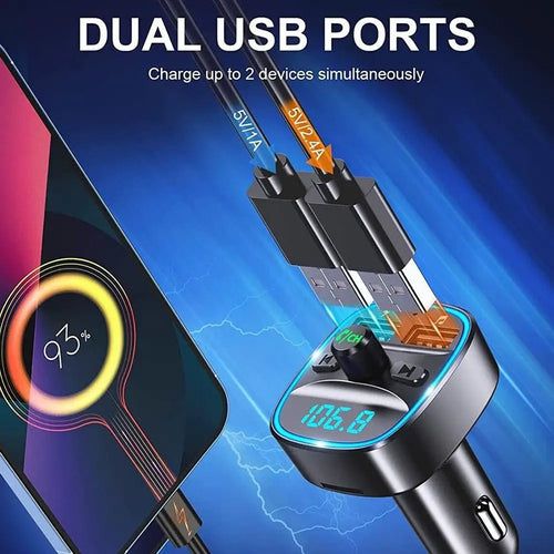 Adaptateur Bluetooth 5.0 allume cigare avec double prise USB de charge